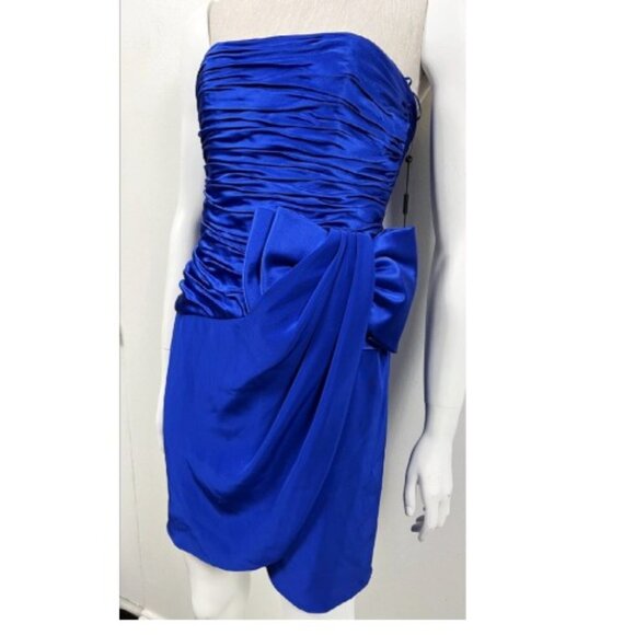 VICKY TIEL BLUE RUNWAY COUTURE DRESS XS - Picture 7 of 12
